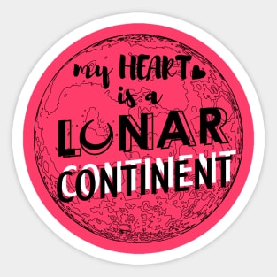 lunar continent black Sticker